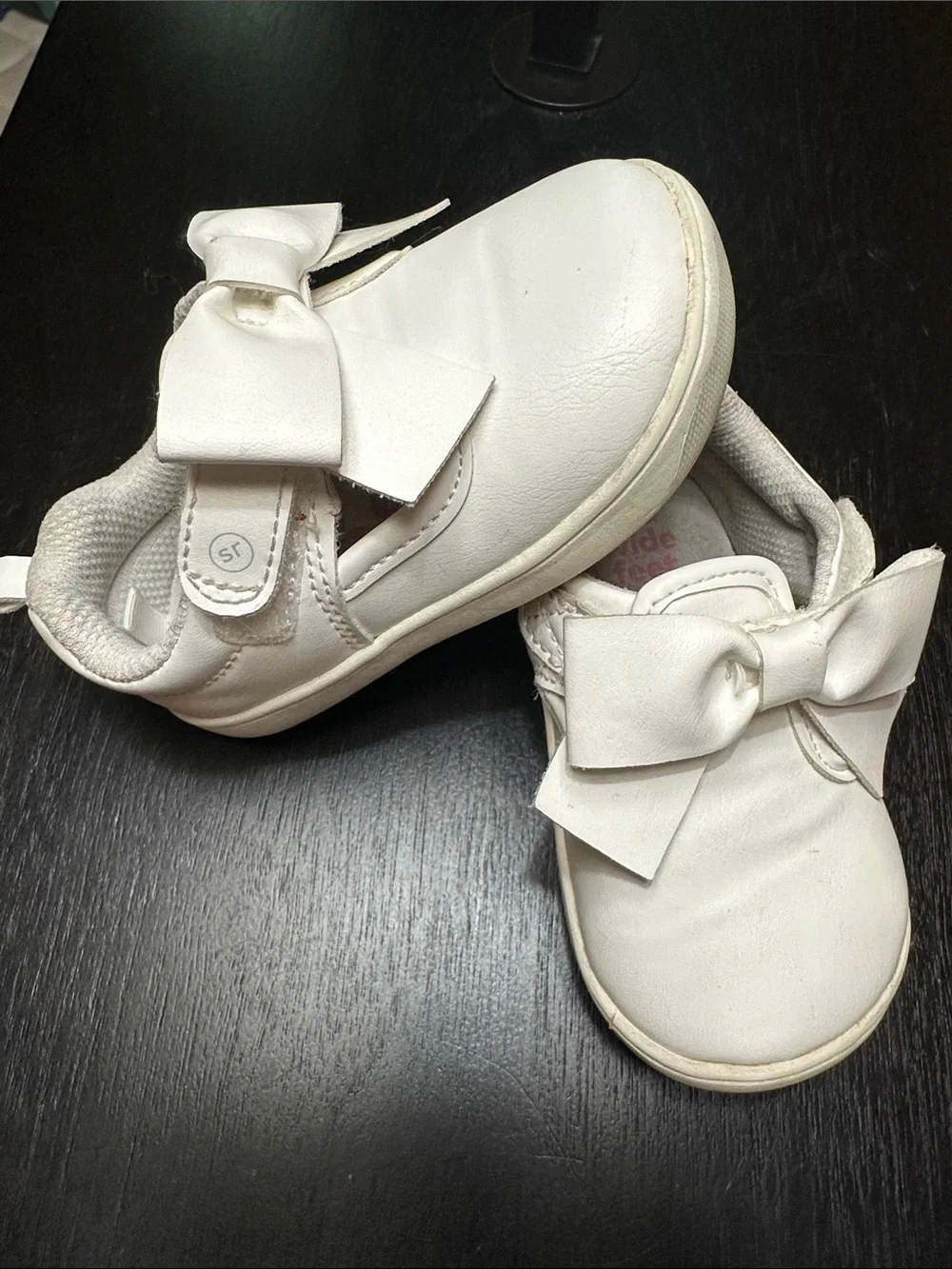Stride Rite White Bow Slip-On Baby Shoes